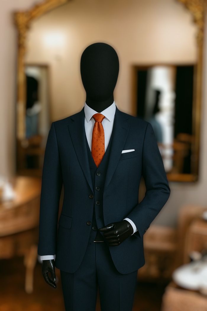 Costum bleumarin din trei piese - C3001